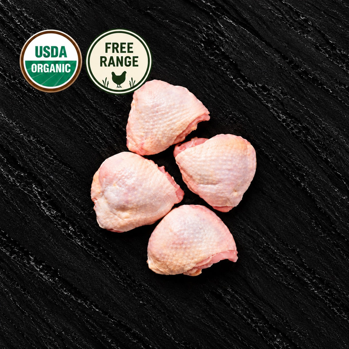 Organic Chicken Thighs, Bone-In, Free Range
