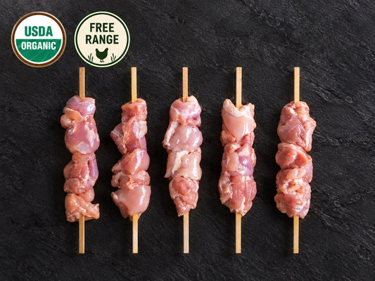 Organic Chicken Thigh Skewers (Pargiot), Plain