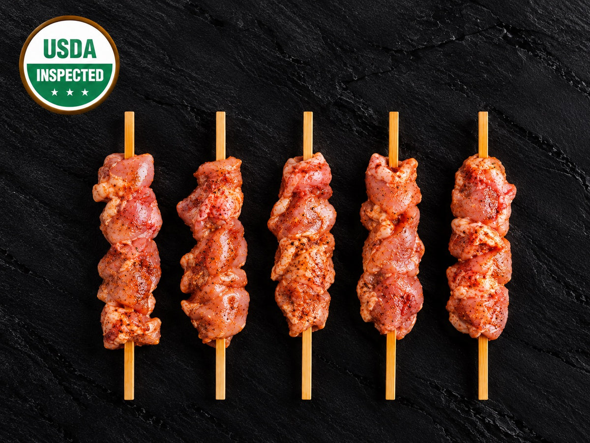 Chicken Thigh Skewers (Pargiot), Marinated