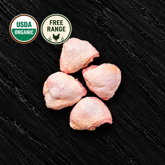 Organic Chicken Thighs, Bone-In, Free Range