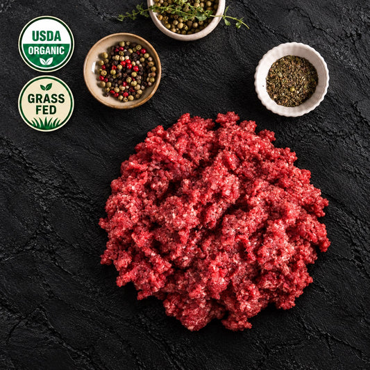 Organic Ground Beef, Lean, 100% Grass Fed
